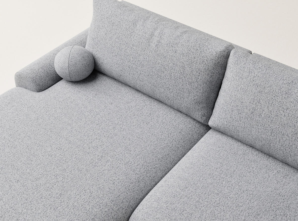 ECKSOFA MIT SCHLAFFUNKTION Tallin Hellgrau Webstoff - Links Seite - Hellgrau/Schwarz, Holz/Holzwerkstoff (145/240cm) - Maison de Reve