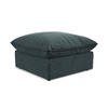 POUF Samt Stoff Blau - Blaugrau/Schwarz, Holzwerkstoff/Kunststoff (75/45/75cm) - Makamii