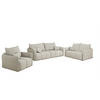 SOFASET Morgano 3-2-1 - Creme, Holzwerkstoff/Textil (216/86/102cm) - Fun Möbel