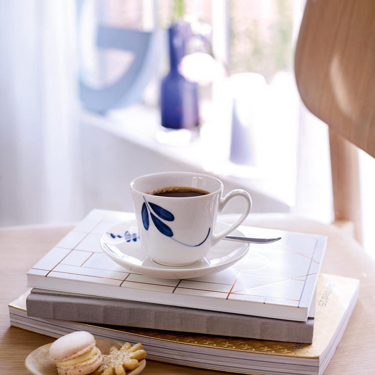 MOKKA- / ESPRESSOUNTERTASSEN Vieux Luxembourg Brindille weiß-blau ø 11,7 cm 6er Set - Blau/Weiß, Keramik (11.7cm) - Villeroy & Boch