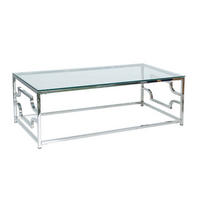 COUCHTISCH Versace Silber 120 / 60 / 40cm - Silberfarben, Glas/Holz (60/120/40cm) - Feldmann-Wohnen