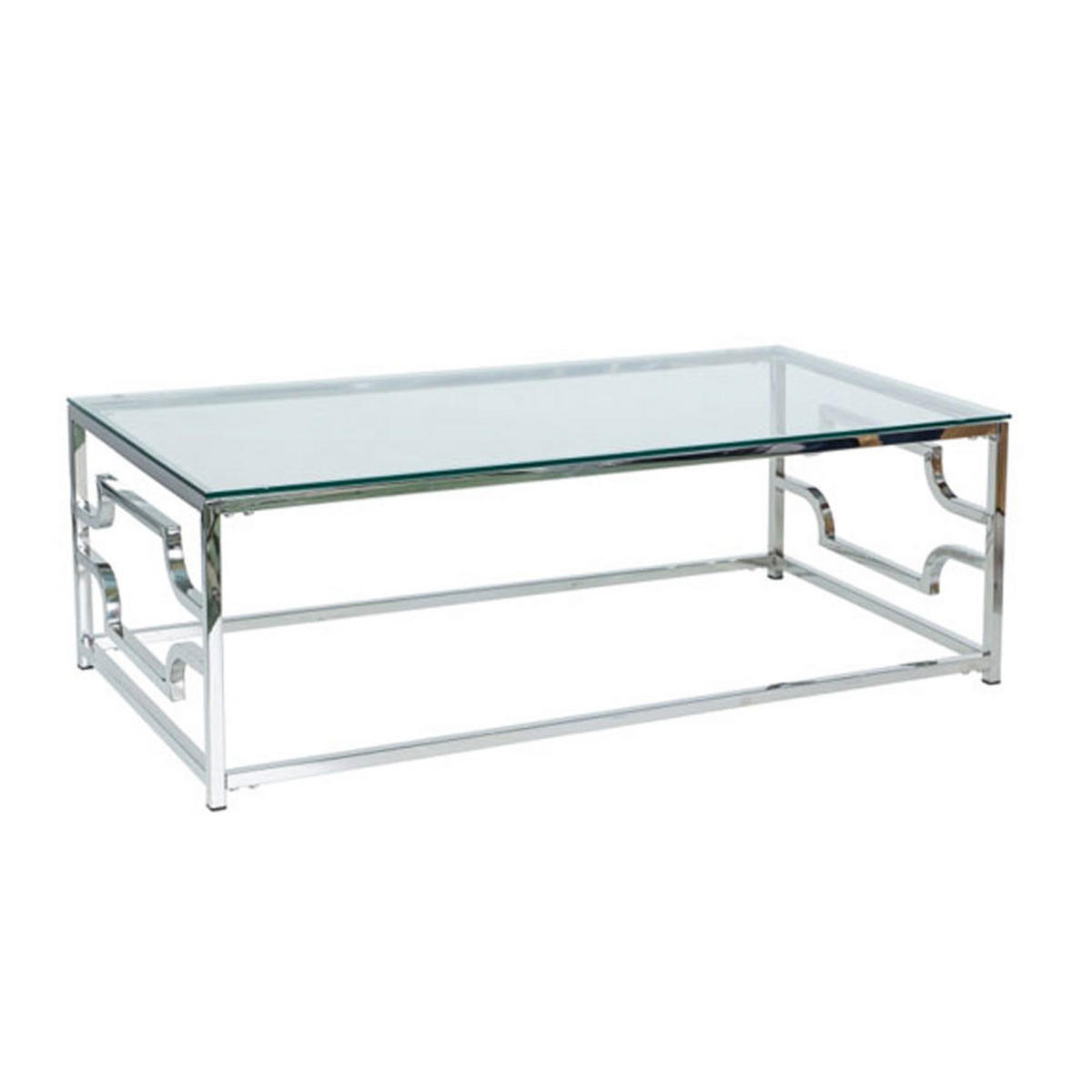 COUCHTISCH Versace Silber 120 / 60 / 40cm - Silberfarben, Glas/Holz (60/120/40cm) - Feldmann-Wohnen