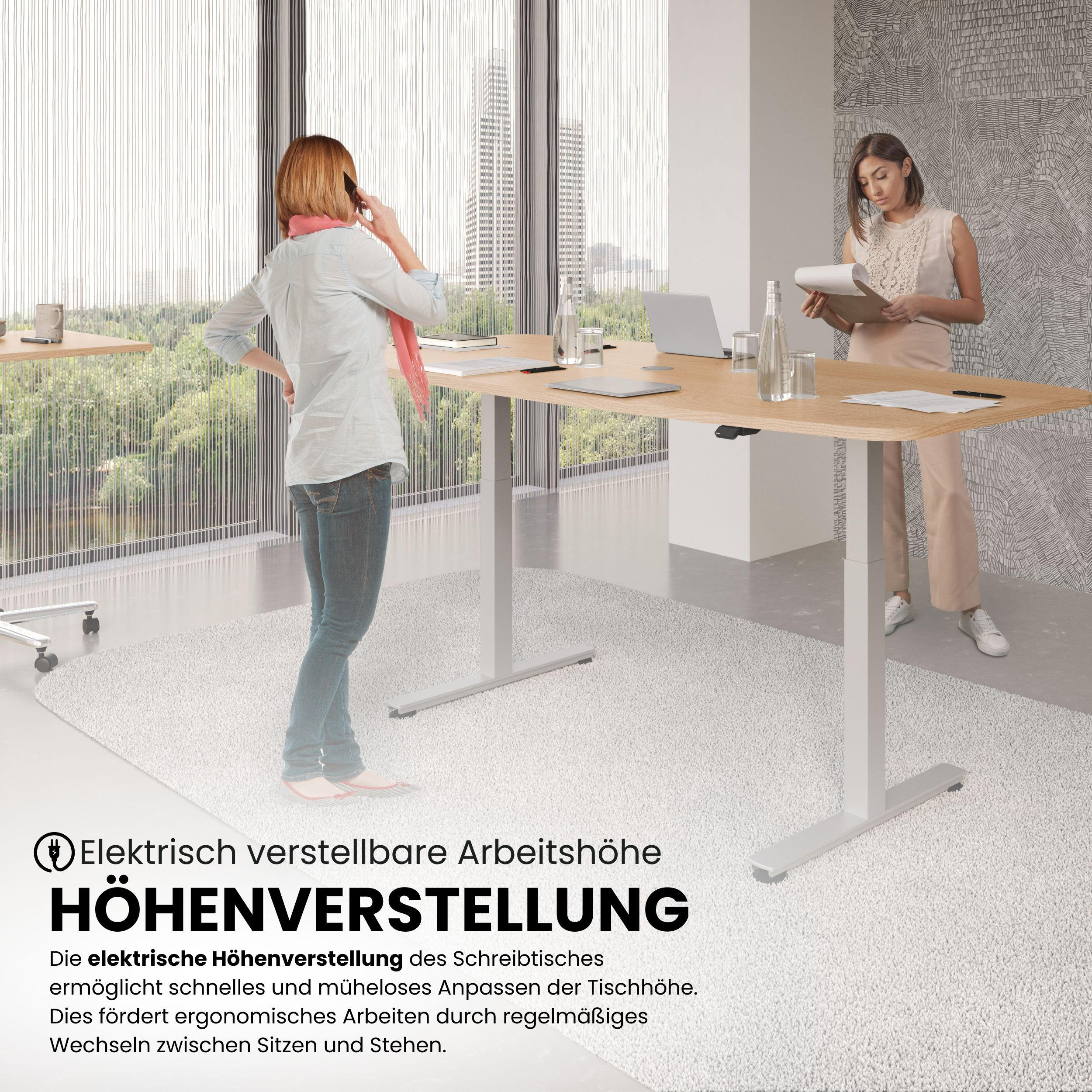 KONFERENZTISCH elektrisch XMST22 103/220/74 cm in Weiß - Weiß, Holzwerkstoff (103/220/74cm) - bümö