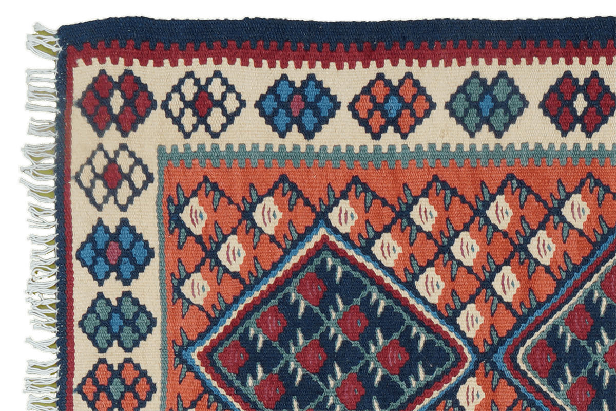 HANDWEBTEPPICH Kelim Senneh Rot 82/65 cm Schurwolle - Rot, Textil (65/82cm) - Looma