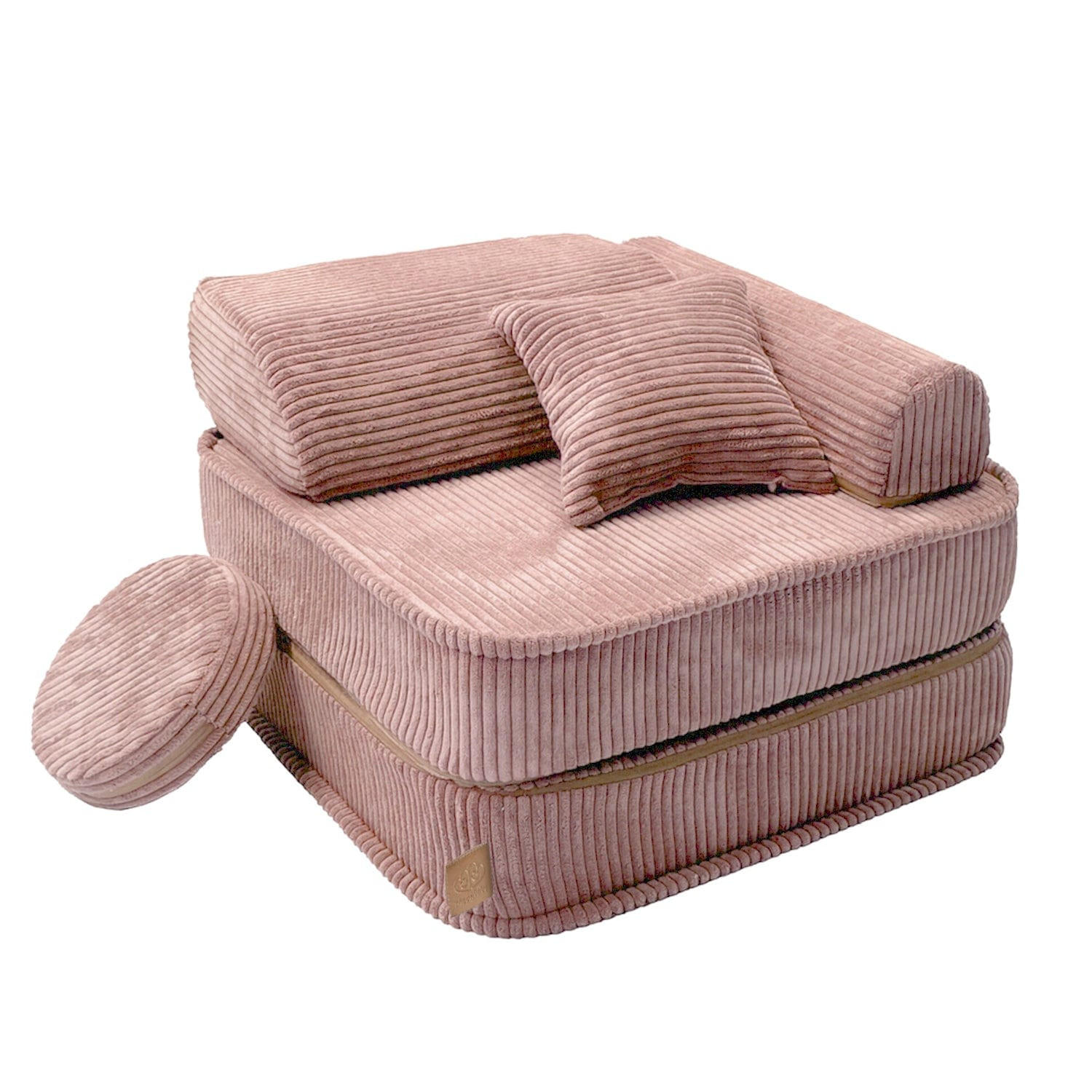 KINDERSESSEL modular 3-in-1 ausklappbar aus Cord in Puderrosa - Pink, Textil (60/50/50cm) - MeowBaby