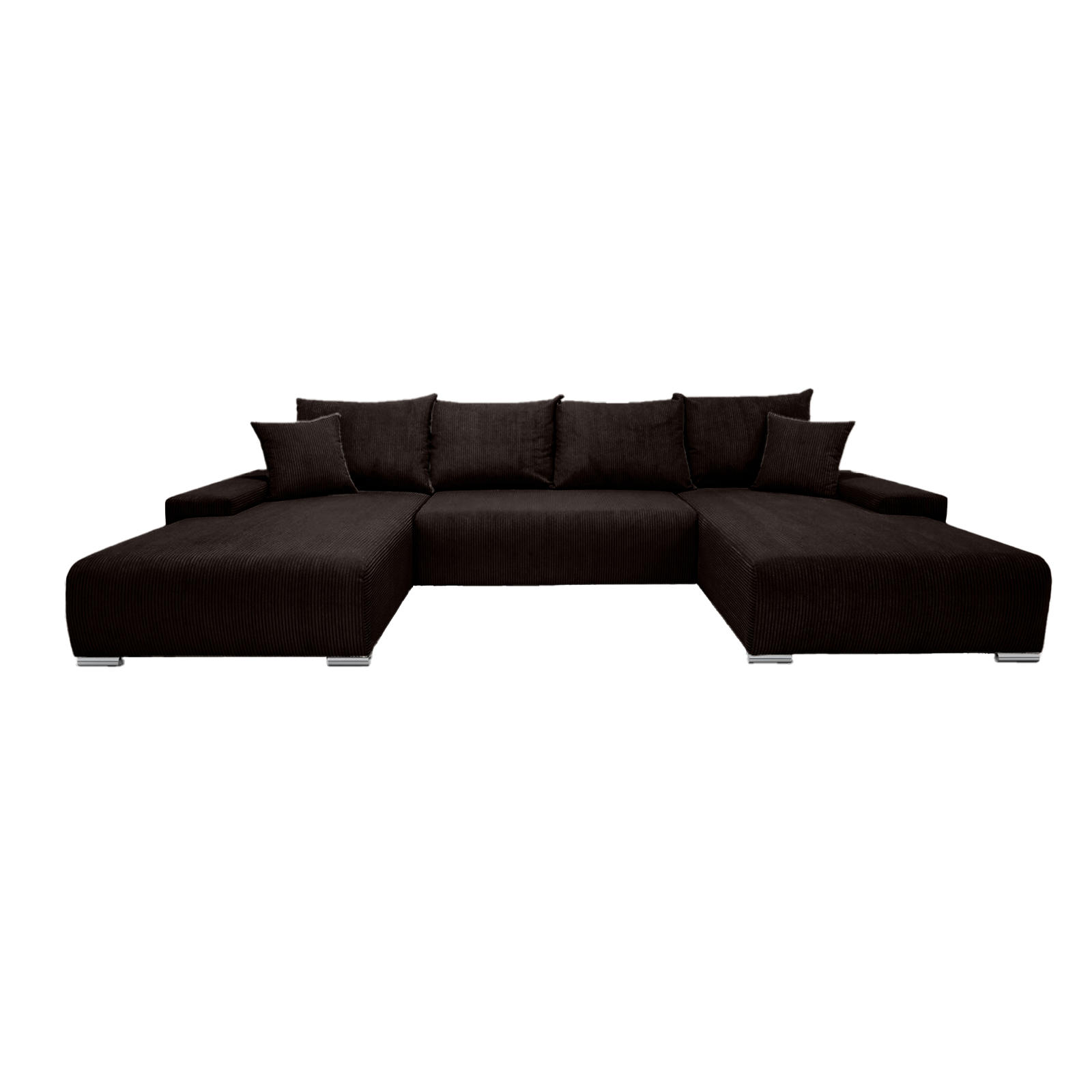 ECKSOFA Trawanga mit Schlaffunktion, Dunkelbraun - Dunkelbraun, Textil (348/188cm) - Fedve