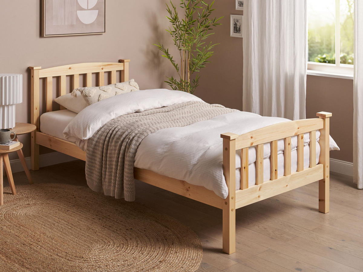 BETT mit Lattenrost 90/200 cm Braun Giverny - Braun, Holz (90/200cm) - Beliani