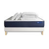BETT Actiflex life Taschenfederkern und Memory-Schaum 140 x 190 cm h4 - Kit Bettgestell Weiß - Mit Kissen und Bettdecke - Beige/Weiß, Holz/Textil (140/190cm) - ACTISOM