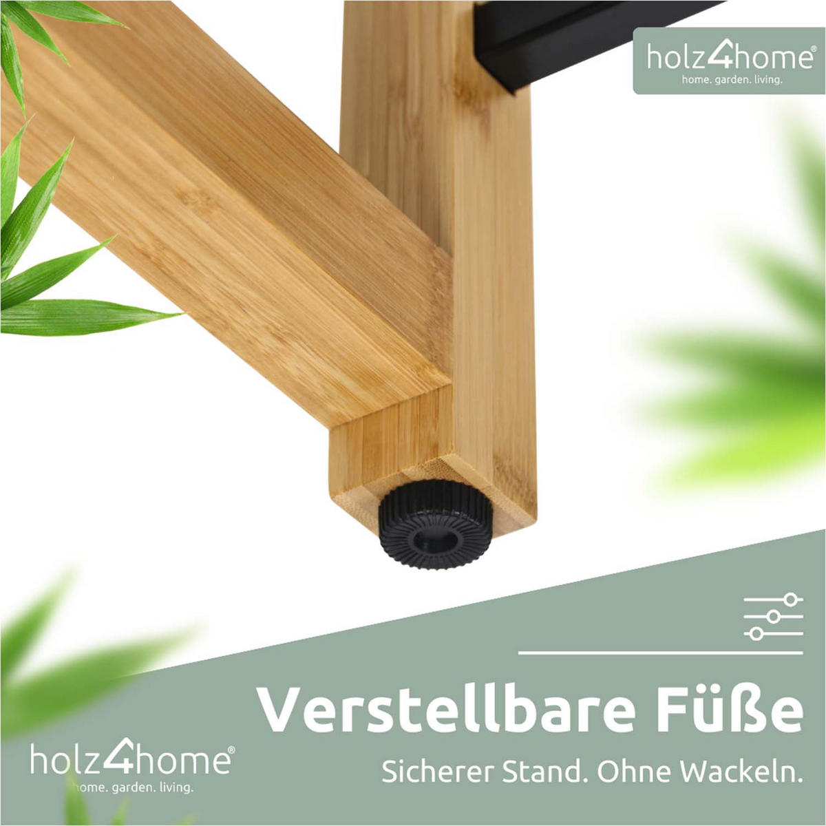 2ER Set Getränkekistenregal mit Ablage - Bambus / Schwarz - 8 Kisten - Naturfarben, Holz (56/153/32cm) - holz4home