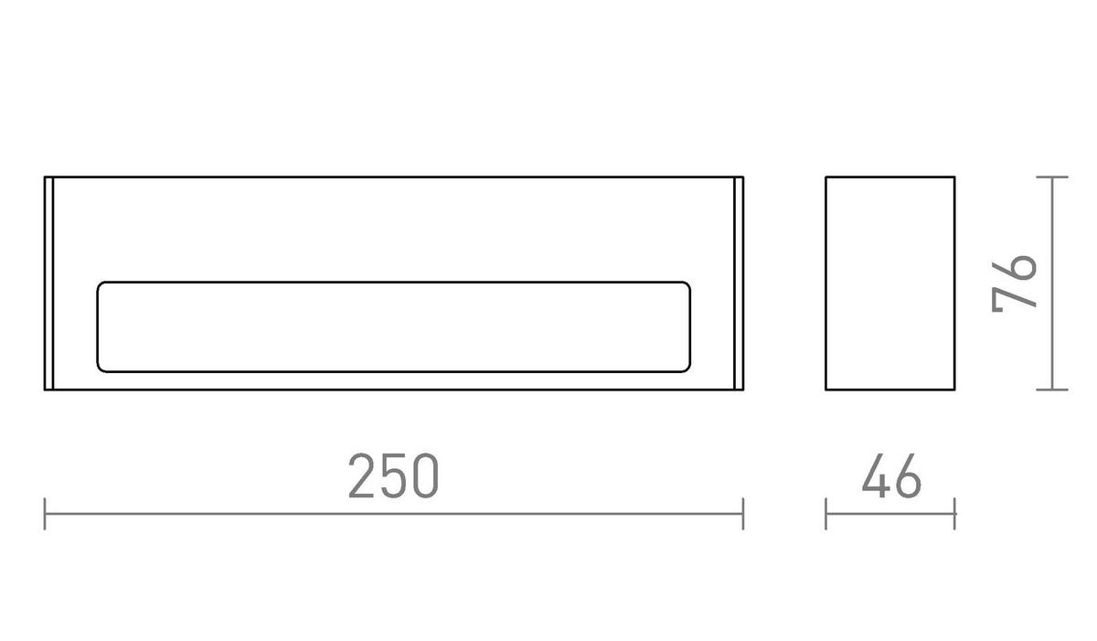 WANDLEUCHTE ASTER 25 schwarz milchfarbenes Acryl 12 W IP65 - Schwarz, Glas (7.6/25/4.6cm)