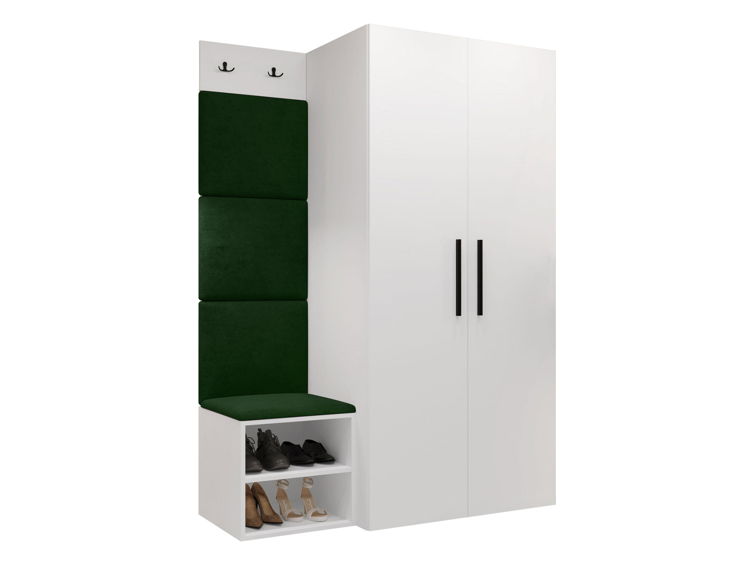 Mirjan24 Garderoben-Set Grün, Weiß 80x191x50 cm