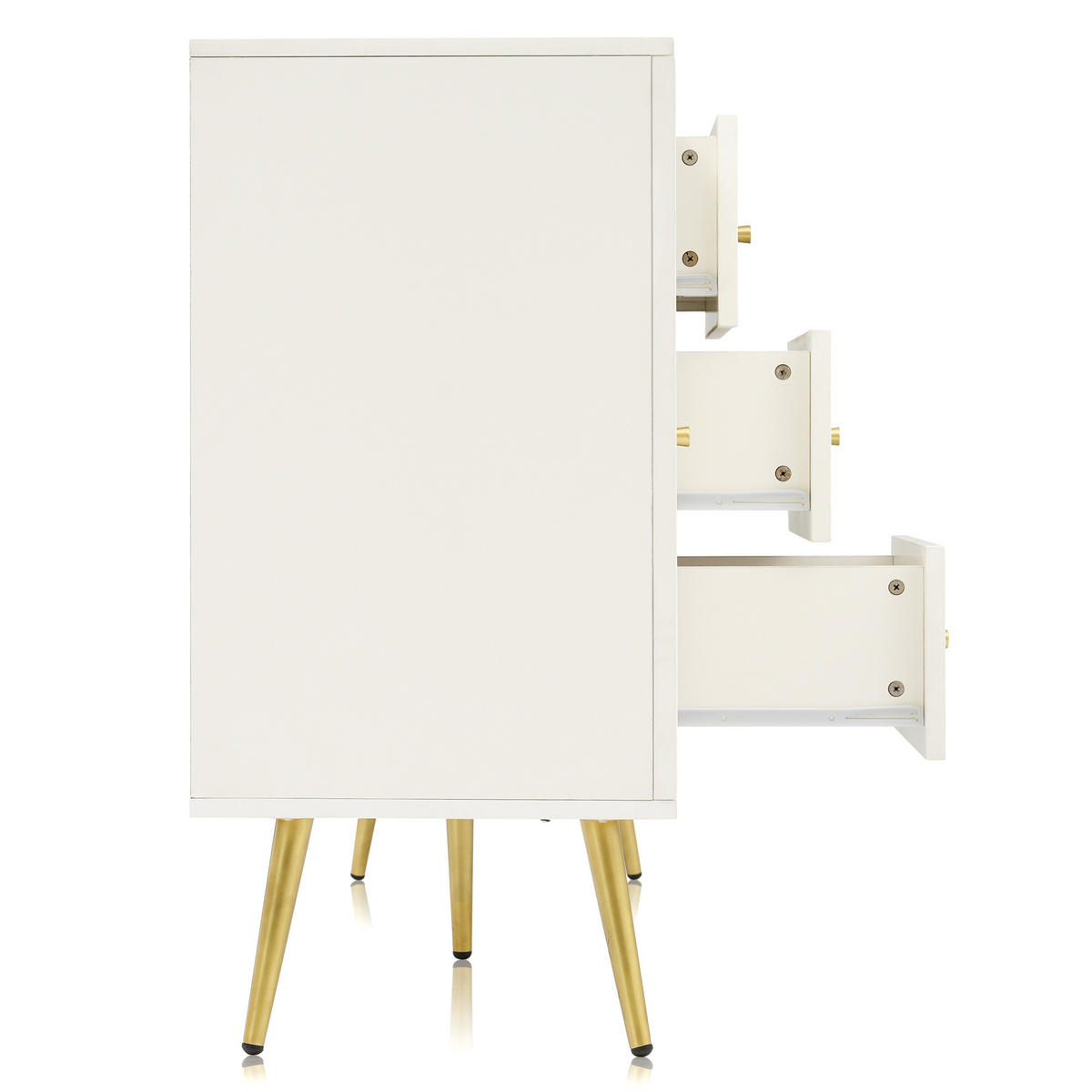 SIDEBOARD Cremeweiß 140/40/84 cm - Creme, Holzwerkstoff/Metall (40/84/140cm) - Urban Meuble