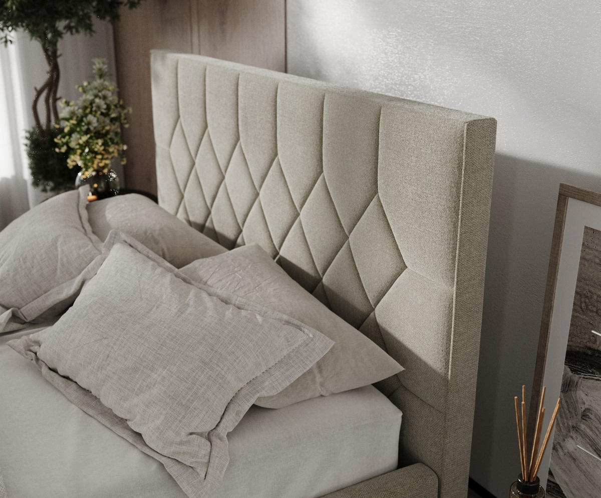 POLSTERBETT Brisa 180/200 cm Olivgrün im Asti Stoff - Schwarz/Naturfarben, Holz/Holzwerkstoff (180/200cm) - AltaBeds