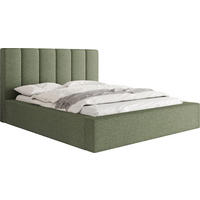 POLSTERBETT Amira mit Bettkasten, Grün Boucle 200x200 cm - Birkefarben/Schwarz, Holz/Holzwerkstoff (200/200cm) - WFL GROUP