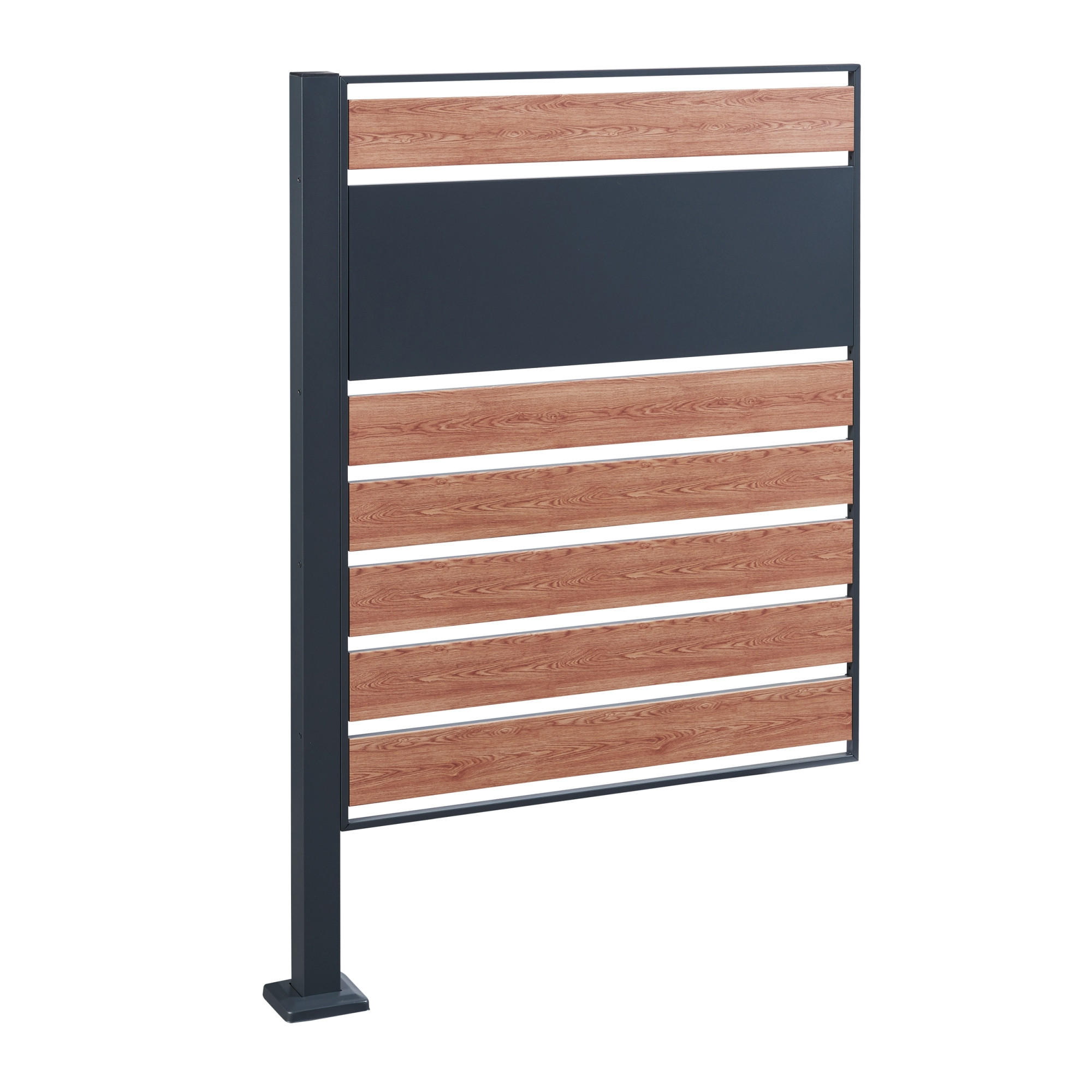 MÜLLTONNENBOX-ELEMENT Uusikaupunki - Anthrazit/Braun, Metall (83/120/11cm) - [en.casa]