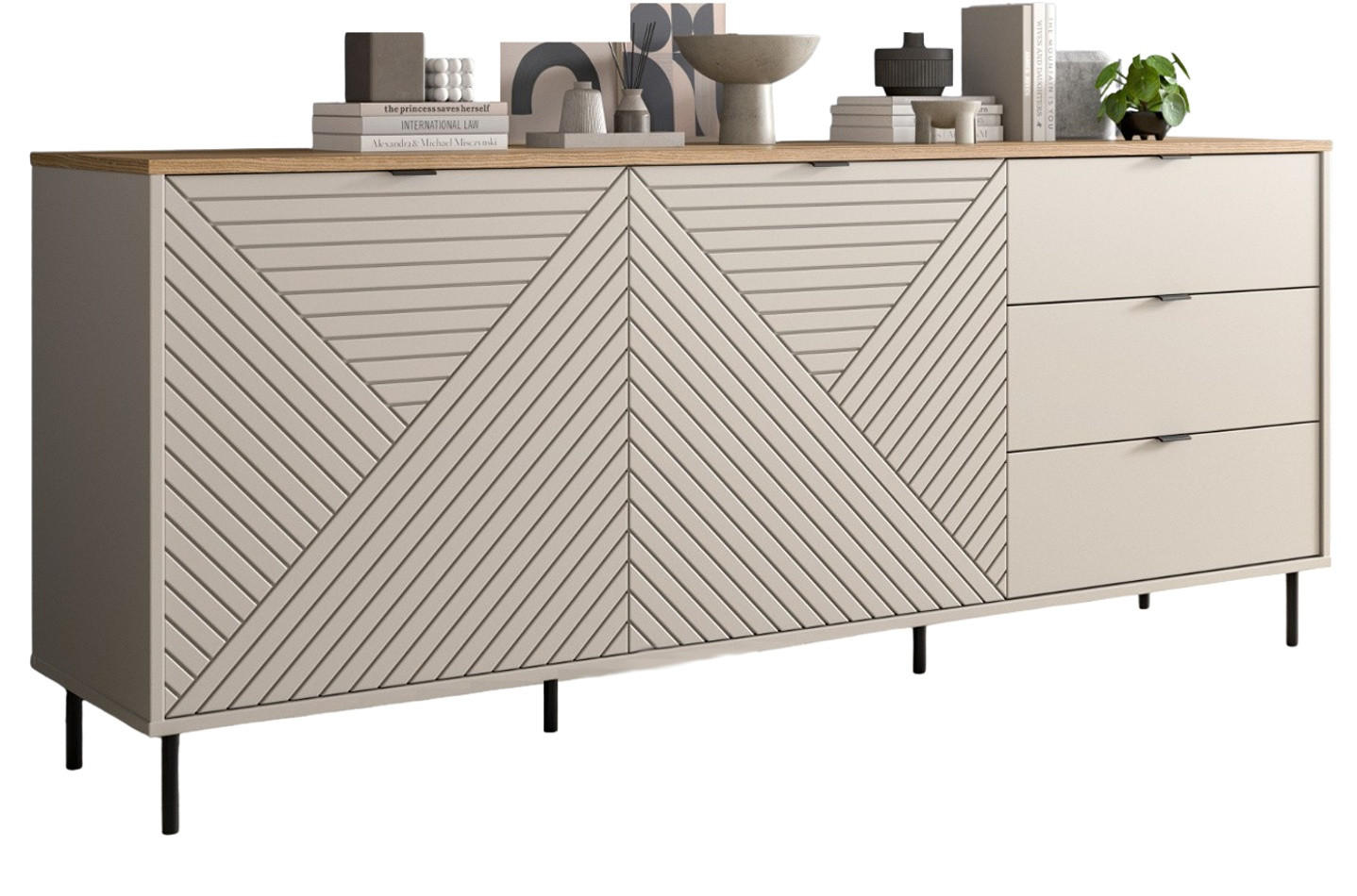 Inn.Furn Sideboard Eiche, Kaschmir 184x75x40 cm