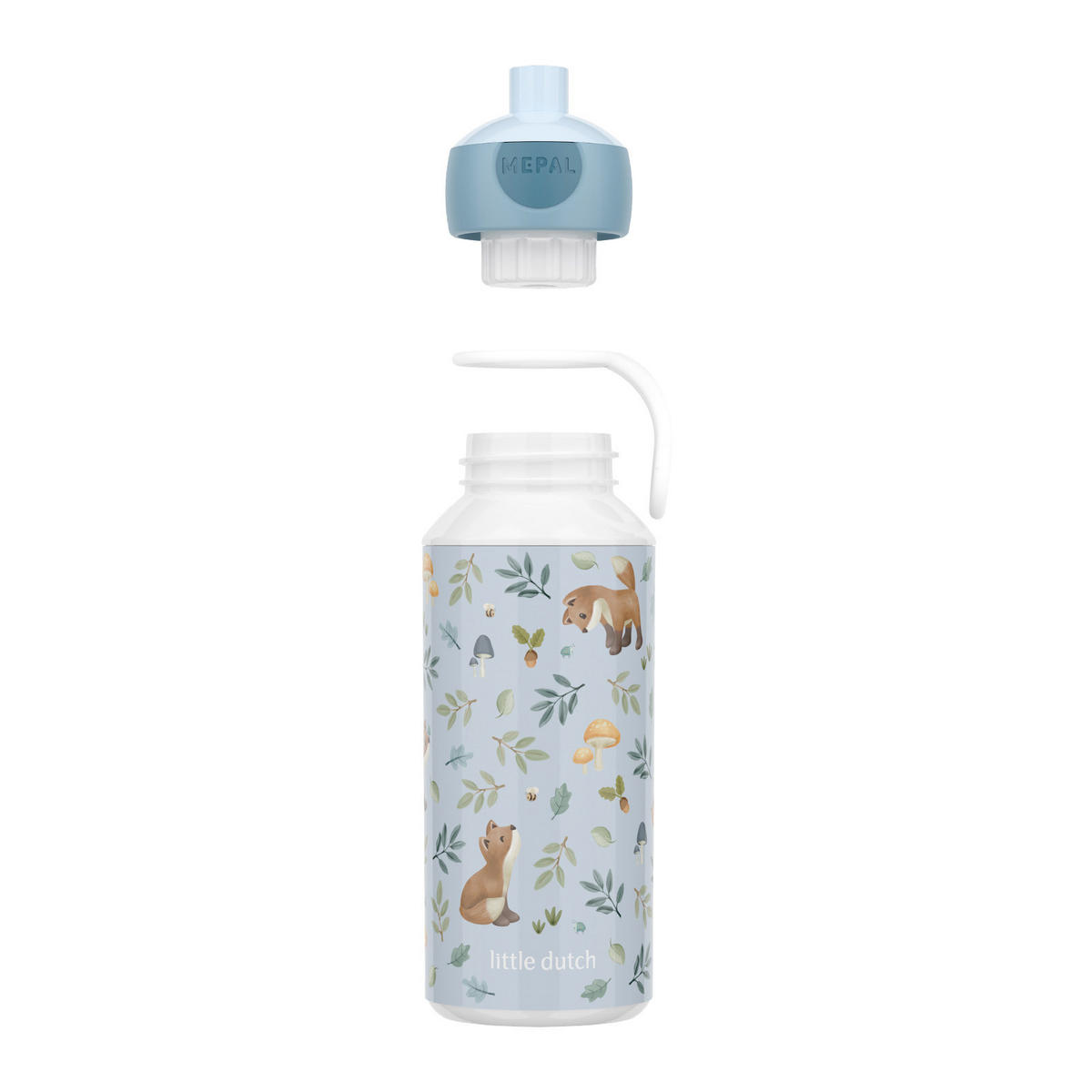 POP-UP TRINKFLASCHE Campus (2025) Forest Friends 400 ml - Weiß/Hellblau, Kunststoff (0.4L) - Mepal