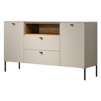 SIDEBOARD Sand, Evoke Eiche 154 cm, Kommode mit Soft-Close - Sandfarben/Kaschmir, Holzwerkstoff/Metall (154/85/42cm) - Top.Furn