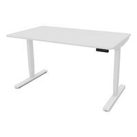 SCHREIBTISCH Elektrisch höhenverstellbarer Schreibtisch Y-Line Curved Signalweiß Signalweiß 120/80/62-127cm - Weiß, Holzwerkstoff/Metall (80/120/127cm) - ASSMANN