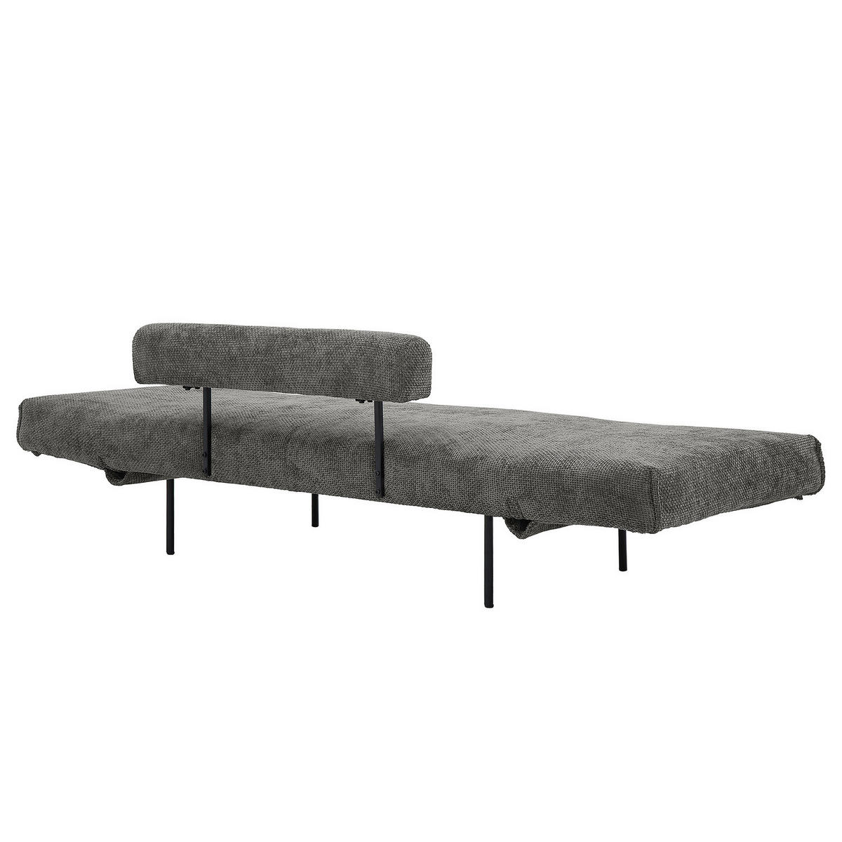 SCHLAFSOFA - Chenille - Dunkelgrau/Schwarz, Textil/Metall (181/70/75cm) - home24