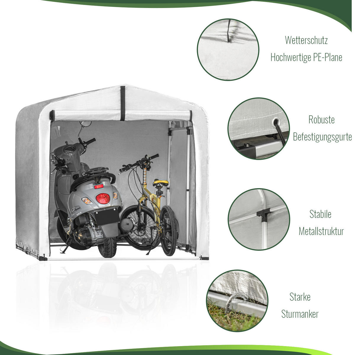 FAHRRADGARAGE Silber-Aluminium - Silberfarben, Metall (159/165/219cm) - SoBuy