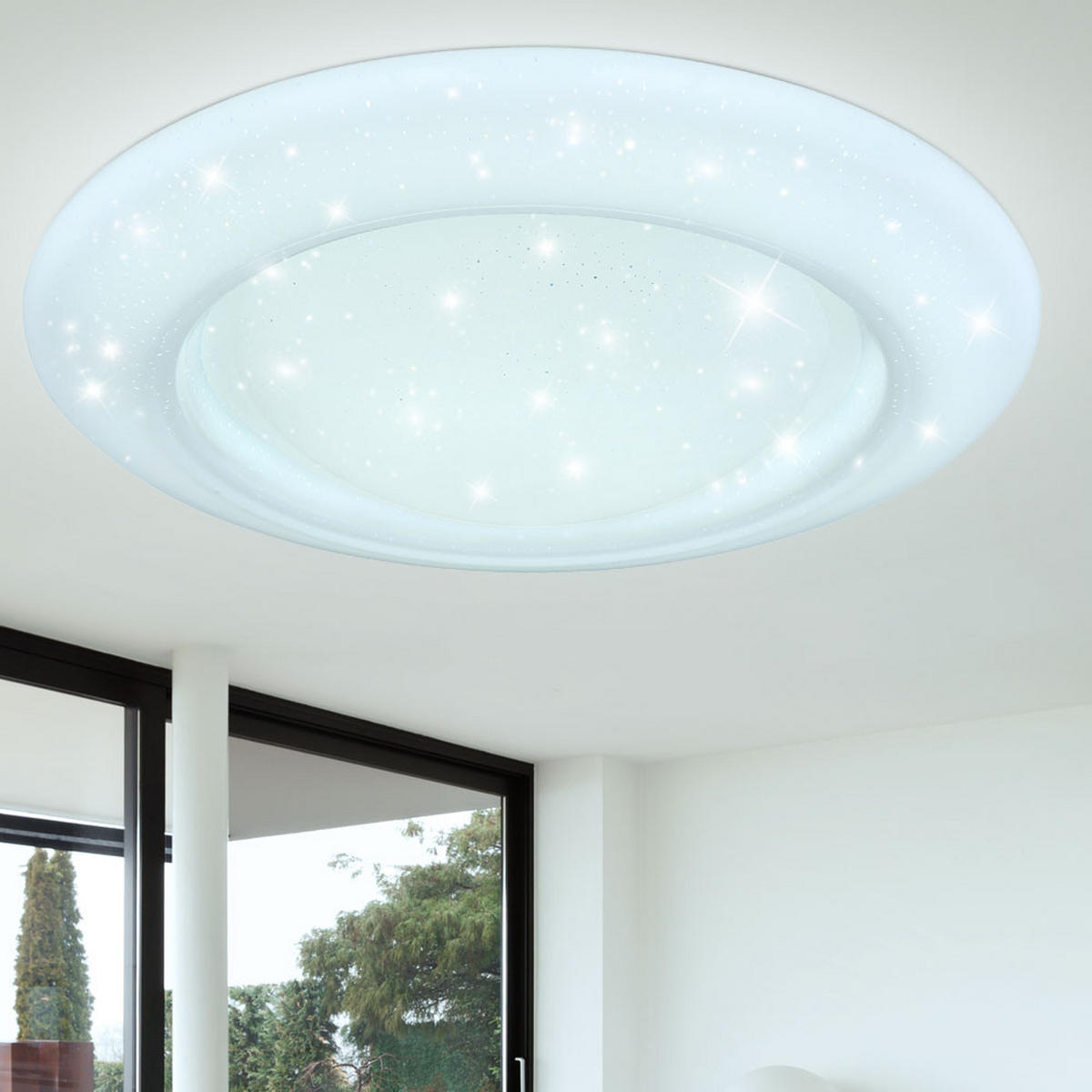 LED DECKENLEUCHTE MARINO Weiß Metall - Weiß, Metall (51/51/10.5cm) - Globo Lighting