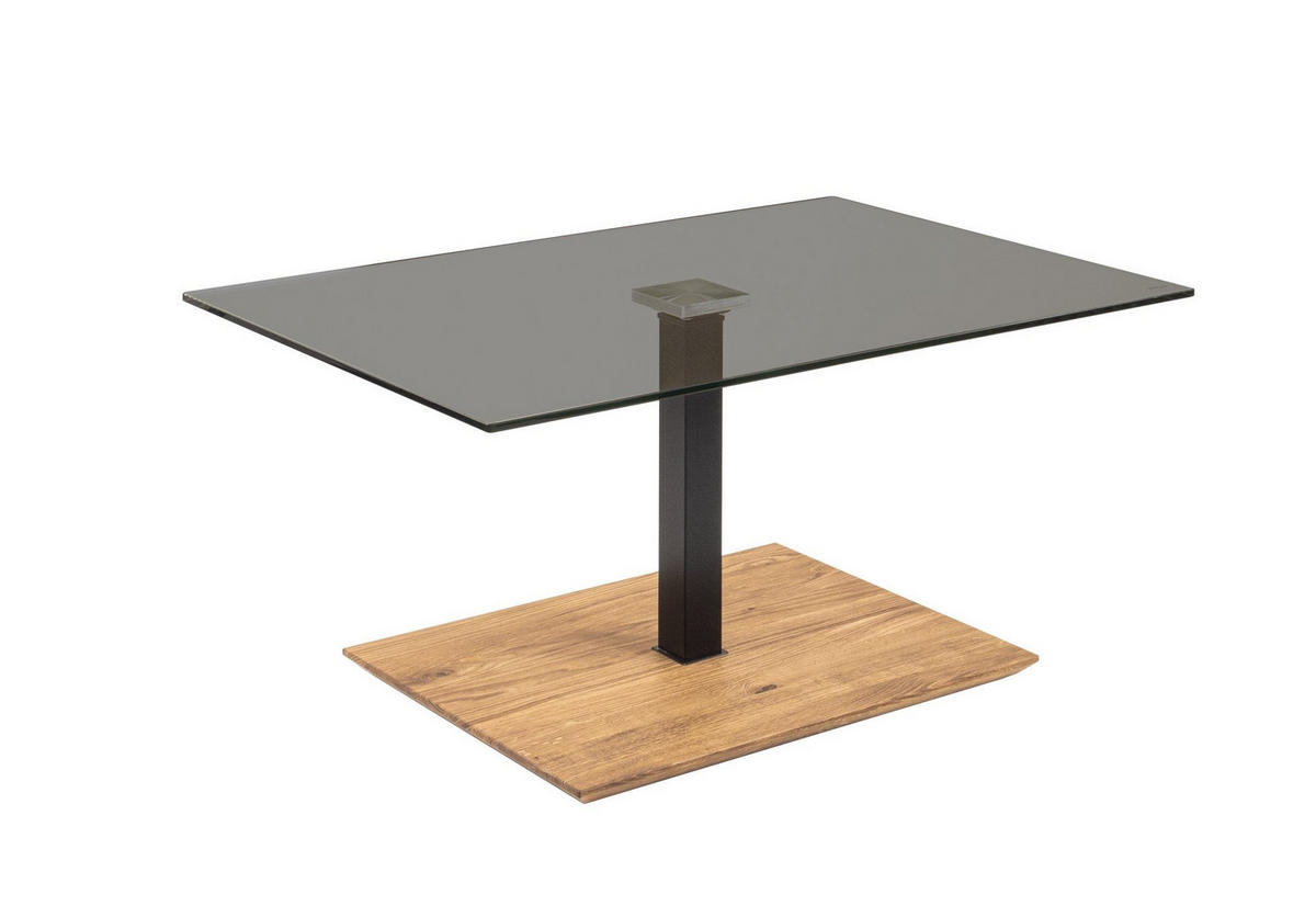 FUNKTIONSTISCH Celestine 90x60x47 höhenverstellbar Schwarz/Parsol - Grau, Glas (90/60/47cm) - 58aufmkessel