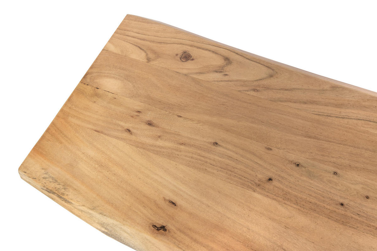 SITZBANK NOAH - Beige/Schwarz, Holz/Metall (180/47/42cm) - SAM