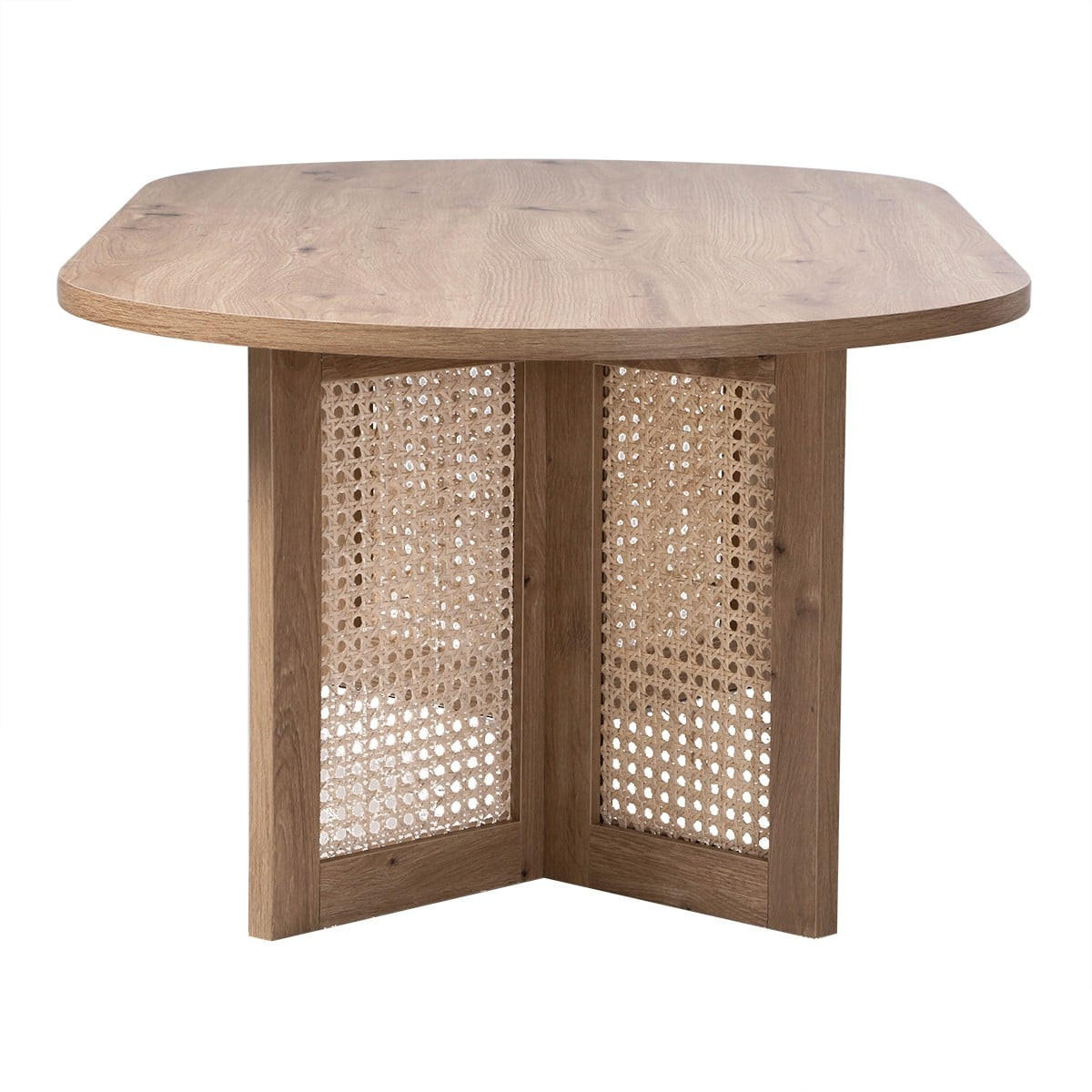 COUCHTISCH mit ovaler Tischplatte 40/72/120 cm - Eschefarben, Holzwerkstoff (66.2/60/40cm) - Calicosy