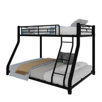 ETAGENBETT Metall 90x190/140x190 cm Schwarz - Schwarz, Metall (140/200cm) - Meubliv