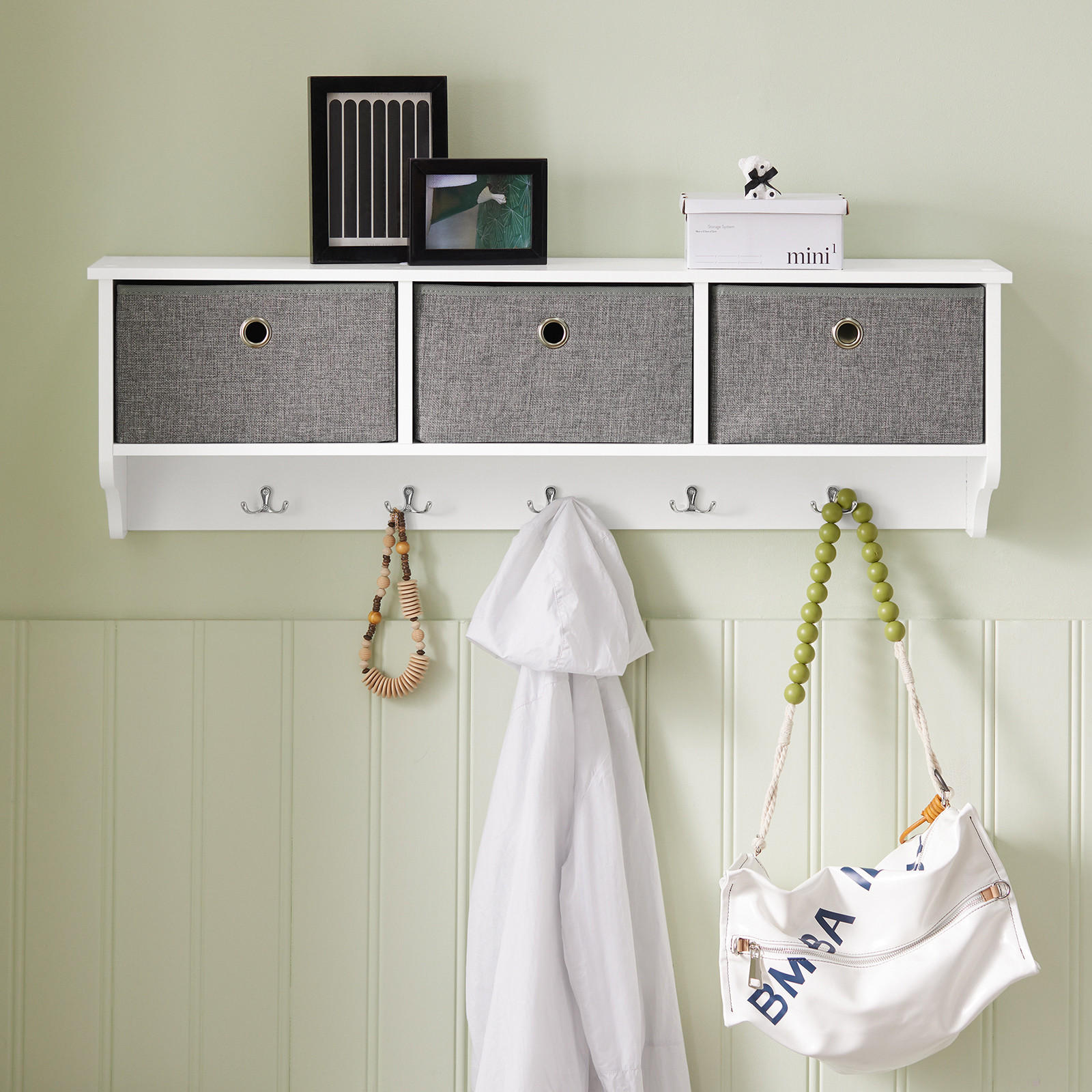WANDGARDEROBE Weiß - Weiß, Holzwerkstoff (100/30/20cm) - SoBuy