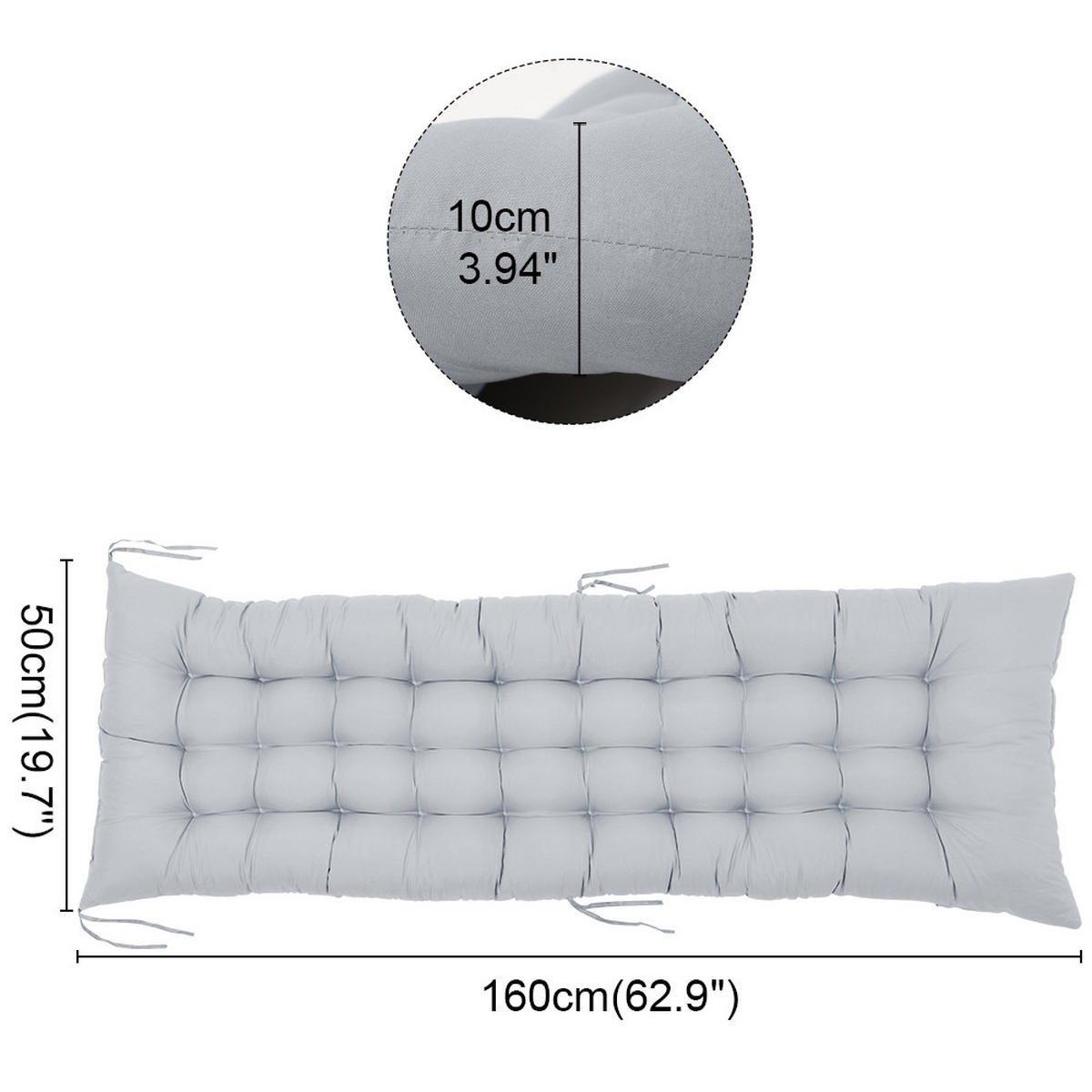 SONNENLIEGENAUFLAGE für Garten- und Terrassenstühle aus Polyester Schaumstoff in Grau 160 cm B x 50 cm - Grau, Textil (50/160cm) - Livingandhome