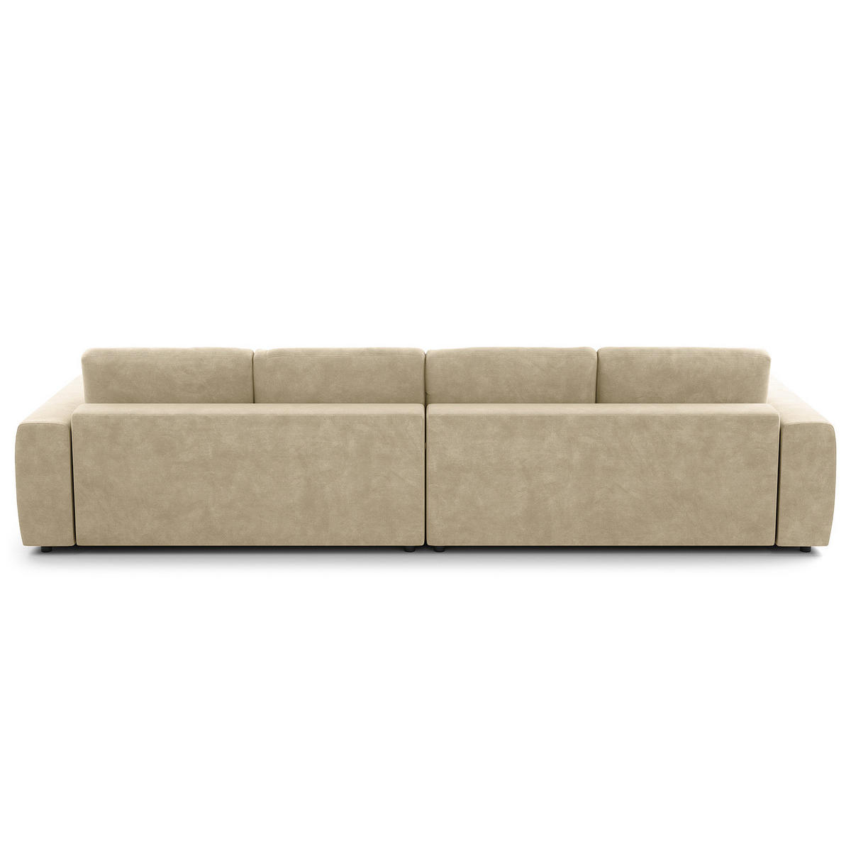 ECKSOFA mit XXL-Longchair - Schwarz/Weiß, Kunststoff/Textil (323/182cm) - home24