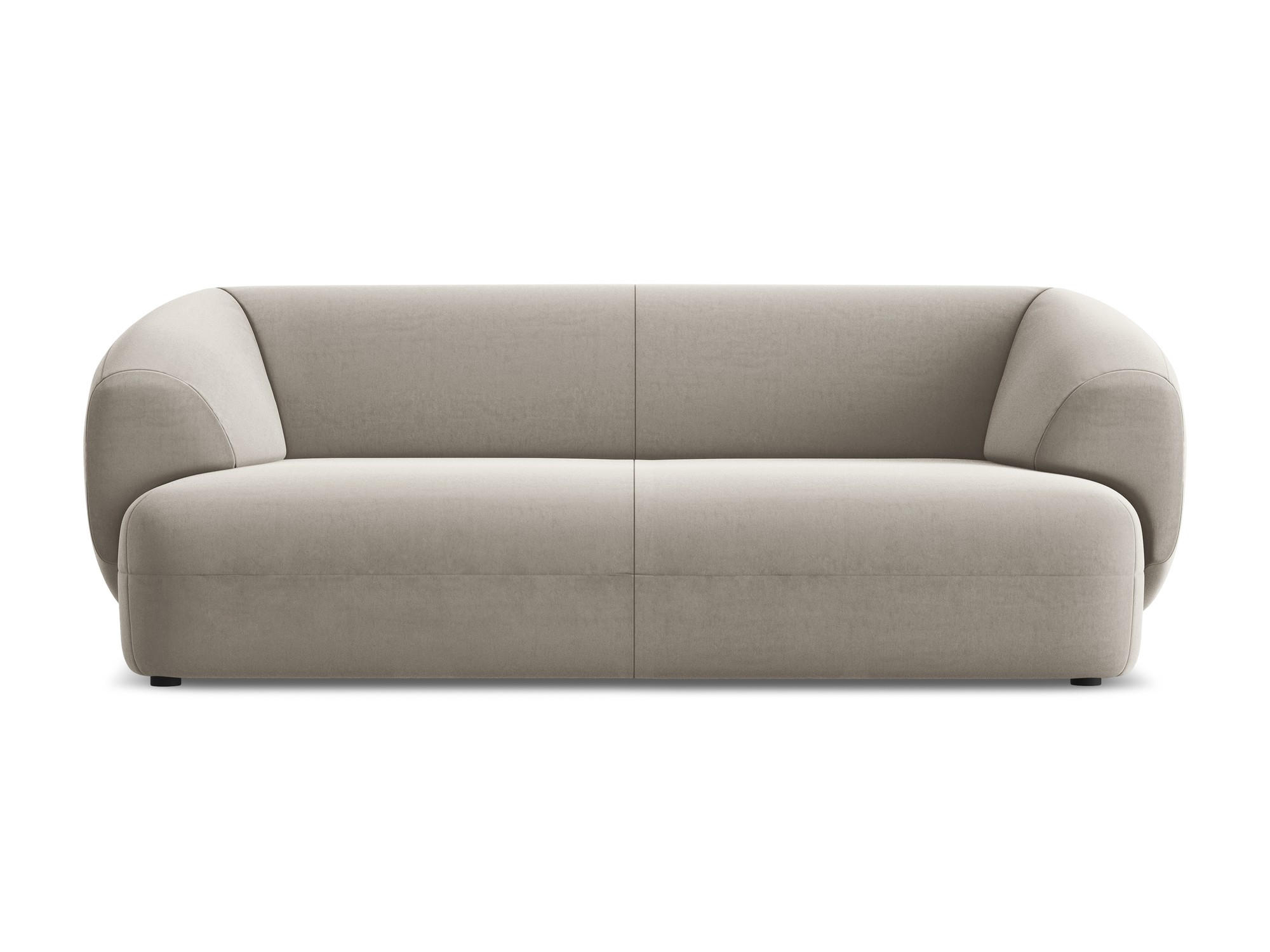 3-SITZER SOFA Samt Stoff Grau - Taupe/Schwarz, Kunststoff/Textil (212/81/98cm) - Makamii