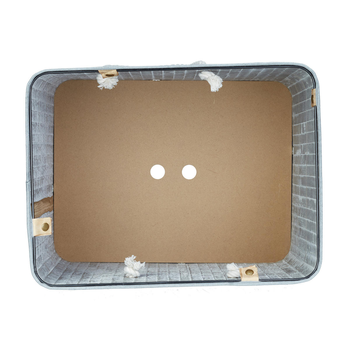 WÄSCHEKORB - Grau, Holz/Textil (43.5/65.5/33.5cm) - Relaxdays