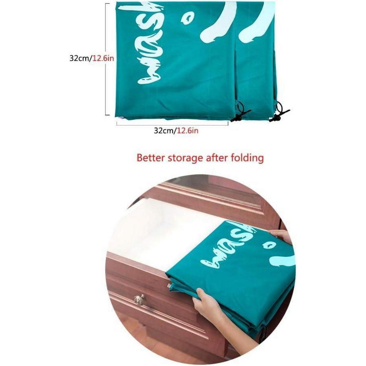 WÄSCHESACK 2-teiliges Set Blau 120 L - Türkis, Textil (66/92/66cm)