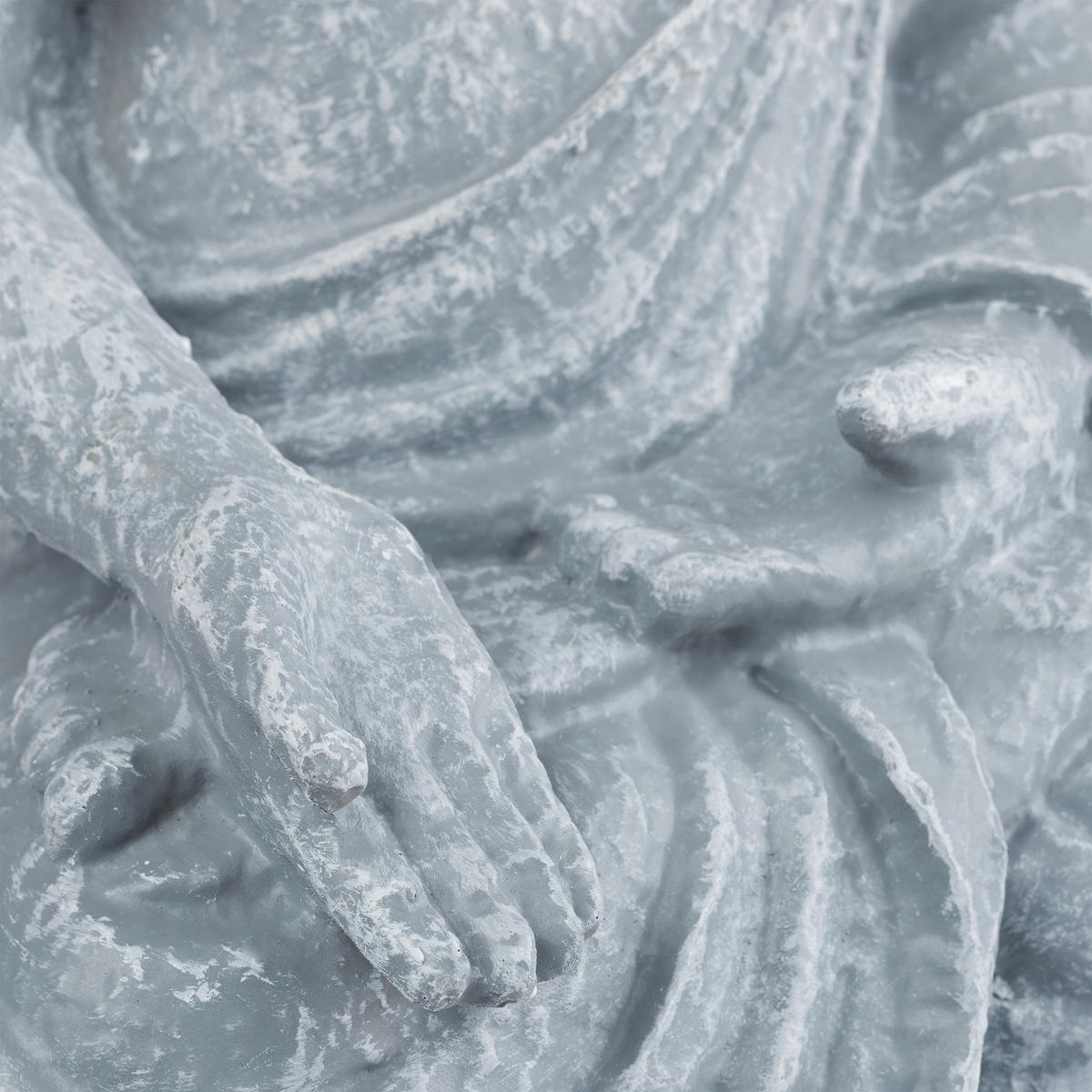 BUDDHA Figur - Grau, Kunststoff (24/40/15cm) - Relaxdays