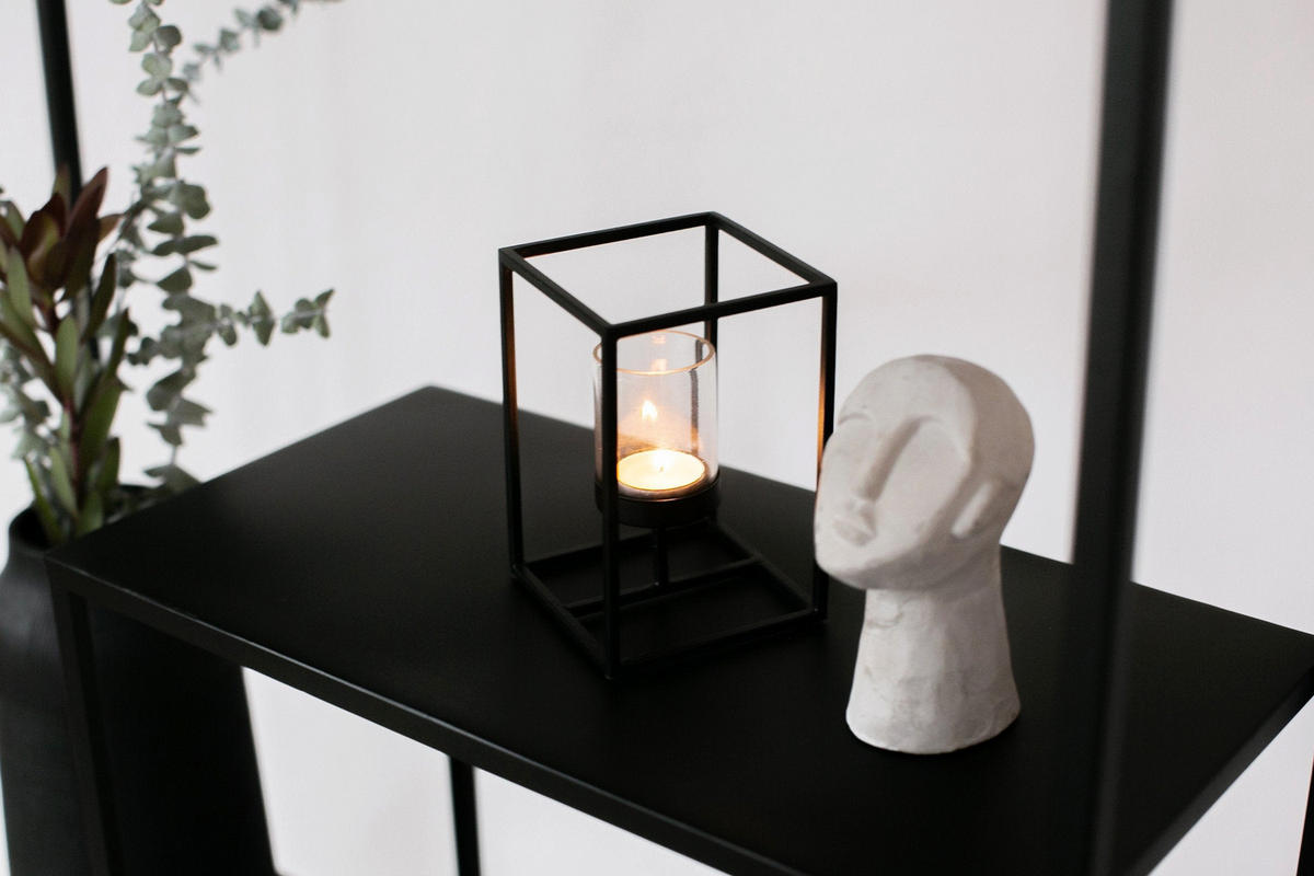 TEELICHTHALTER Anila aus Eisen in Schwarz 10/15 cm - Schwarz, Metall (10/15/10cm) - LaLe Living