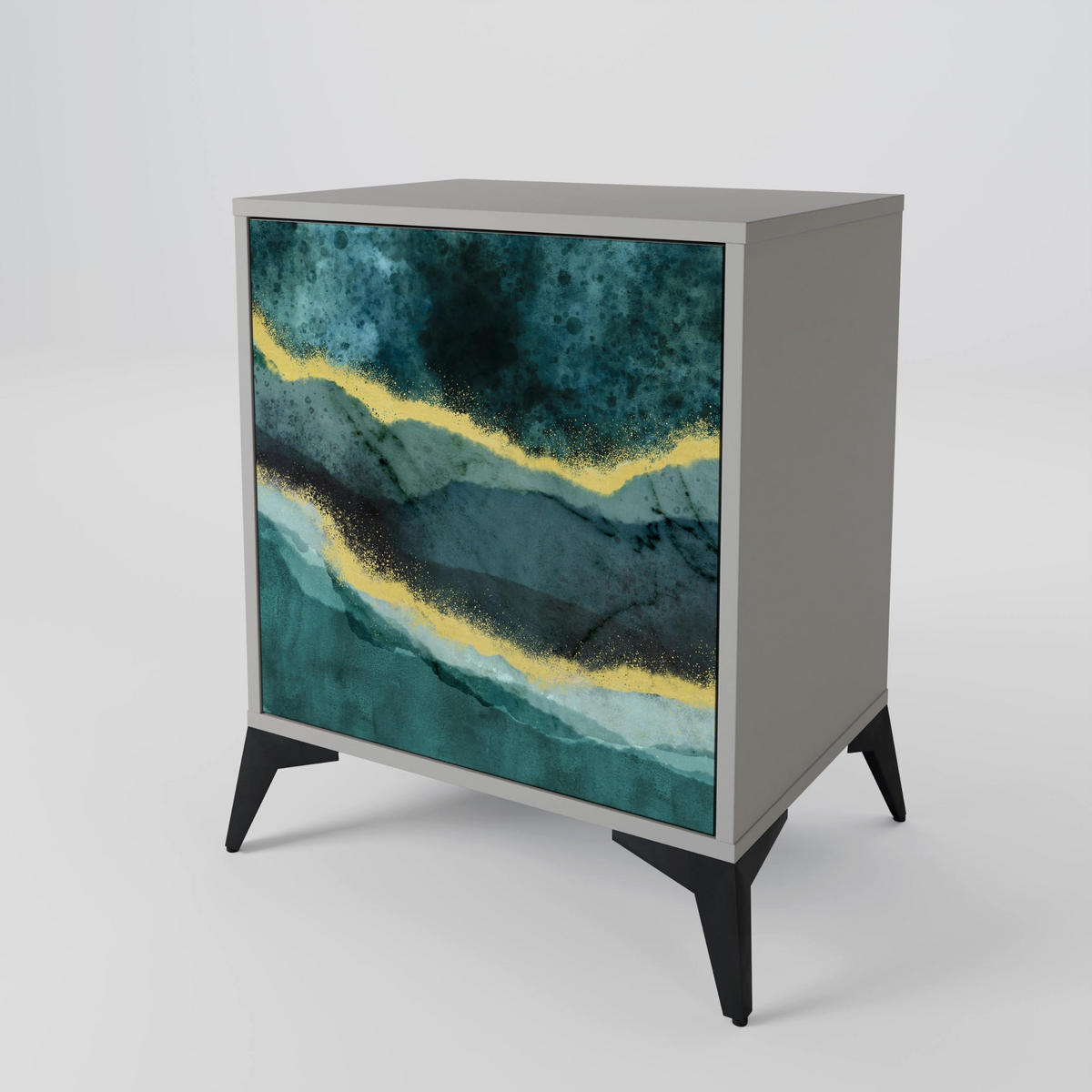SIDEBOARD GOLDRUSH ODYSSEY, Grau, 57,5x42x57,5 cm, Ohne Füße - Multicolor/Grau, Holzwerkstoff (57.5/57.5/42cm) - SpaceRebels