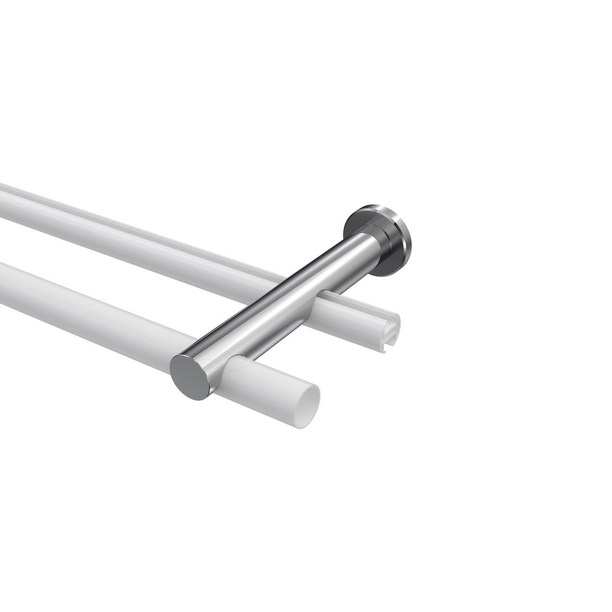 TRÄGER FÜR GARDINENSTANGEN 20 mm Ø, Platon 2-läufig, Chrom - Chromfarben, Metall (16/4/4cm) - INTERDECO