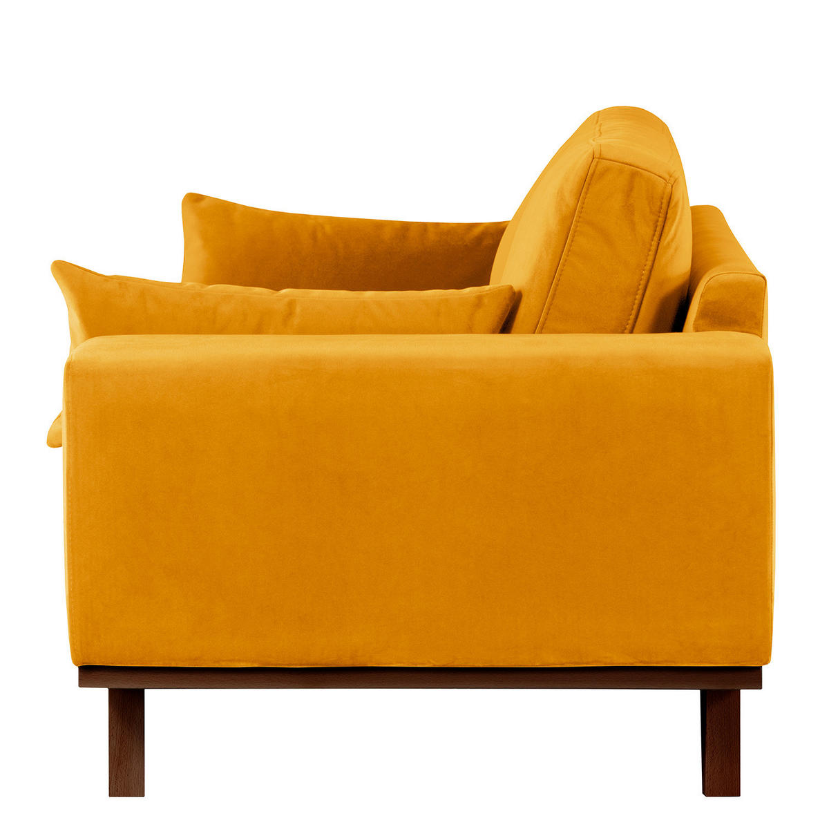 2-SITZER SOFA - Gelb/Buchefarben, Buchenholz/Textil (197/81/88cm) - home24