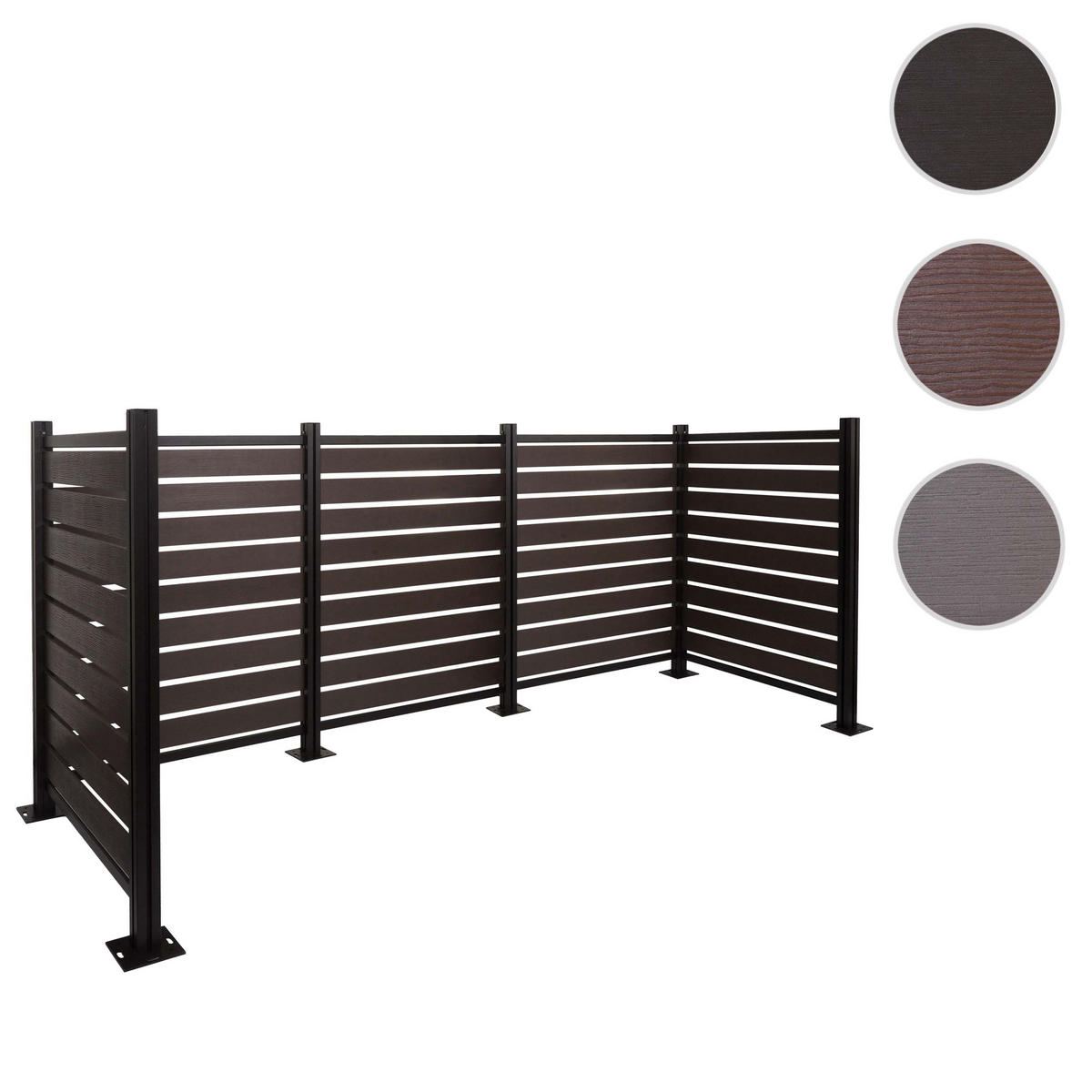 ALU MÜLLTONNEN-ZAUN Anthrazit - Anthrazit, Metall (300/130/110cm) - MCW