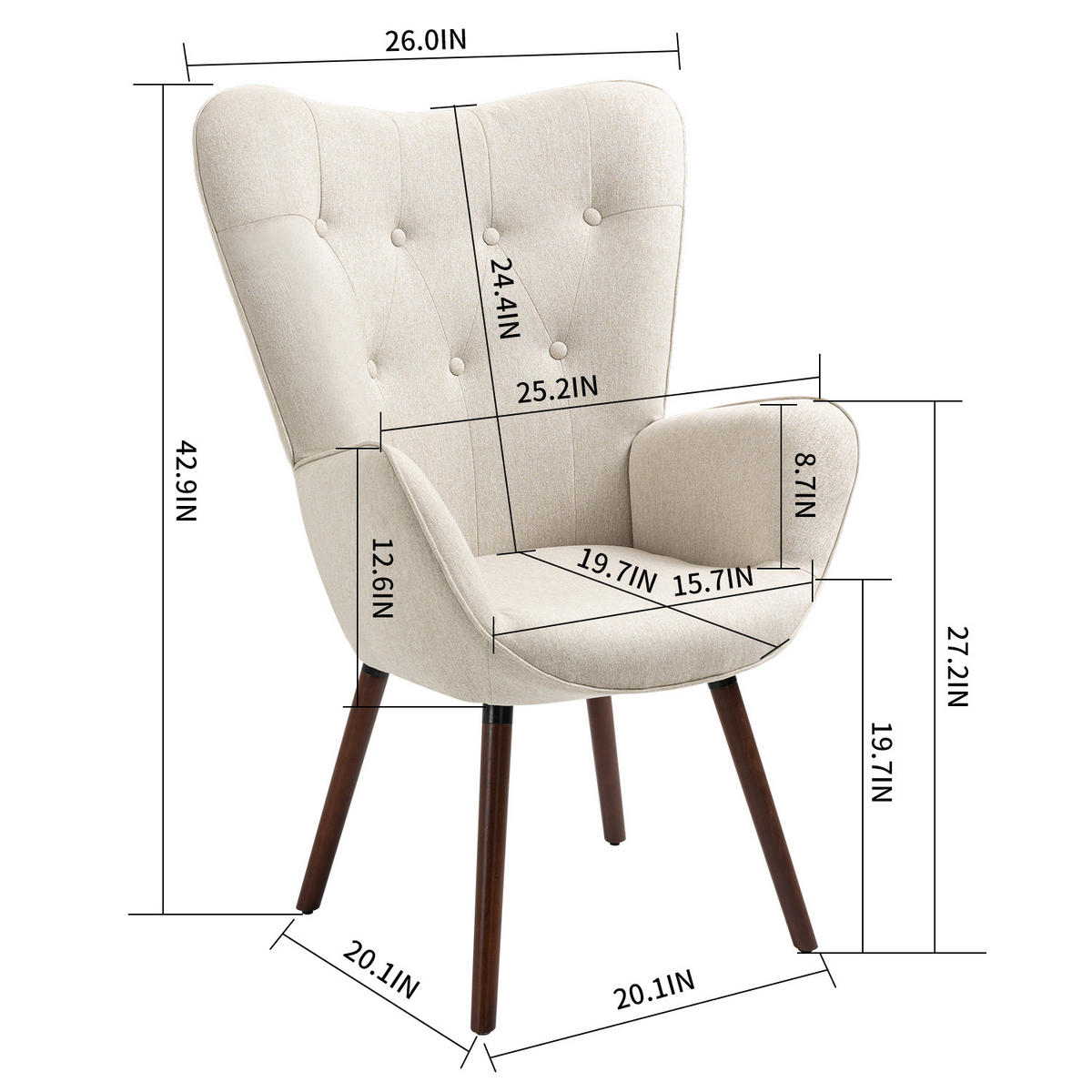 SESSEL Stoff grau - Kirschbaumfarben/Beige, Holz/Textil (61/92/69cm) - Urban Meuble