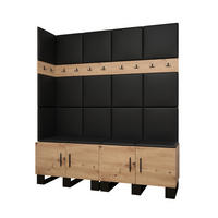 GARDEROBEN-SET 196/168/45,6 - Schwarz/Eiche Artisan, Holz/Kunststoff (168/196/45.6cm) - Abiks Möbel