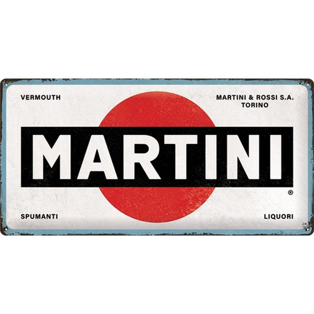 BLECHSCHILD 25/50 cm Martini Logo White - Multicolor, Metall (50/25/1cm) - Nostalgic-Art