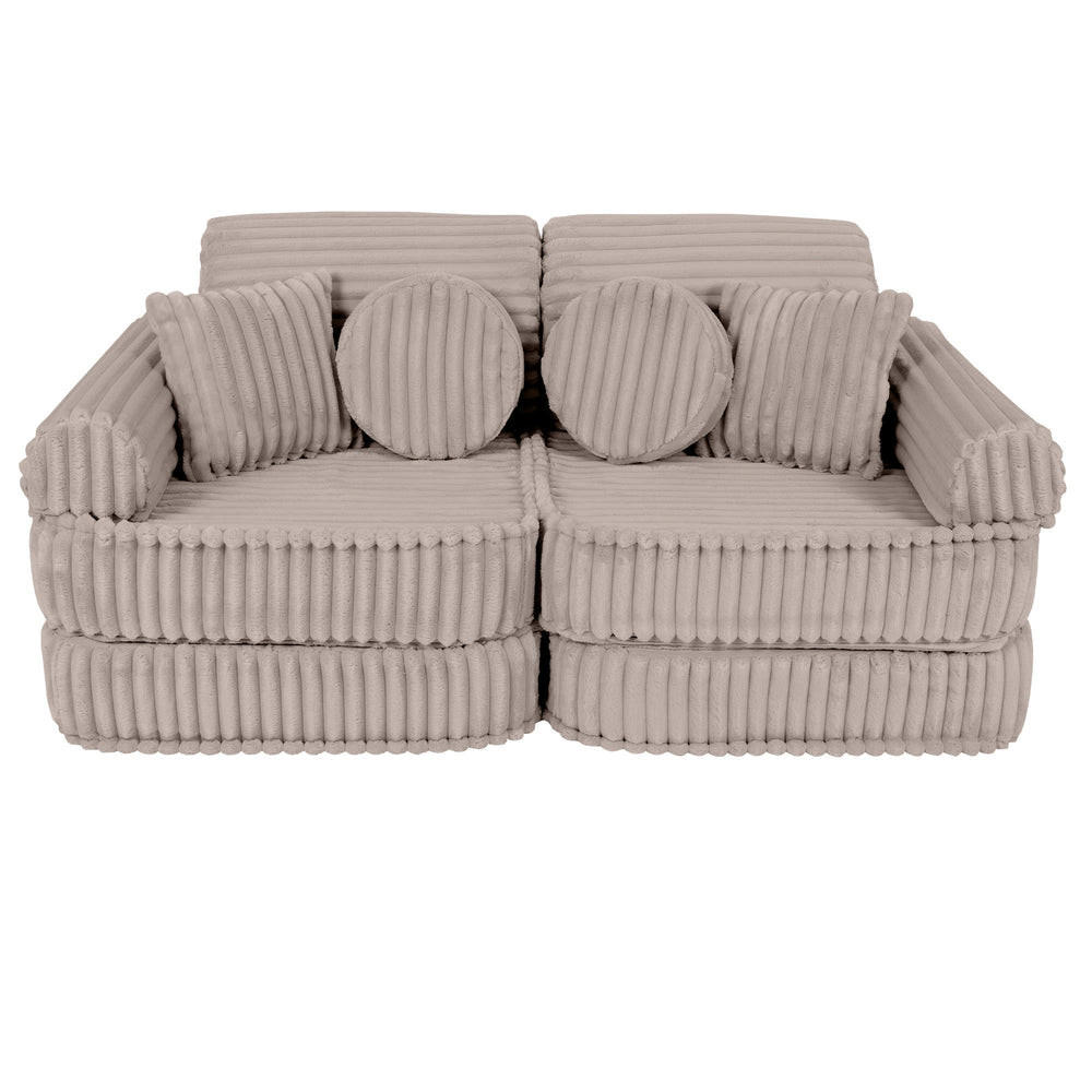 KINDERSOFA, Pocket Basic, Churros, Kieselbeige - Trüffeleichefarben, Textil (120/25/60cm) - MeowBaby