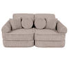 KINDERSOFA, Pocket Basic, Churros, Kieselbeige - Trüffeleichefarben, Textil (120/25/60cm) - MeowBaby