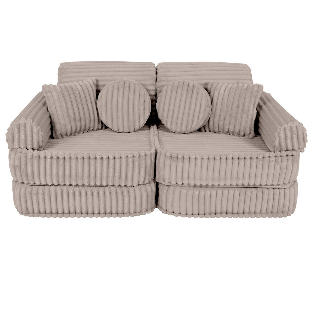 KINDERSOFA, Pocket Basic, Churros, Kieselbeige - Trüffeleichefarben, Textil (120/25/60cm) - MeowBaby