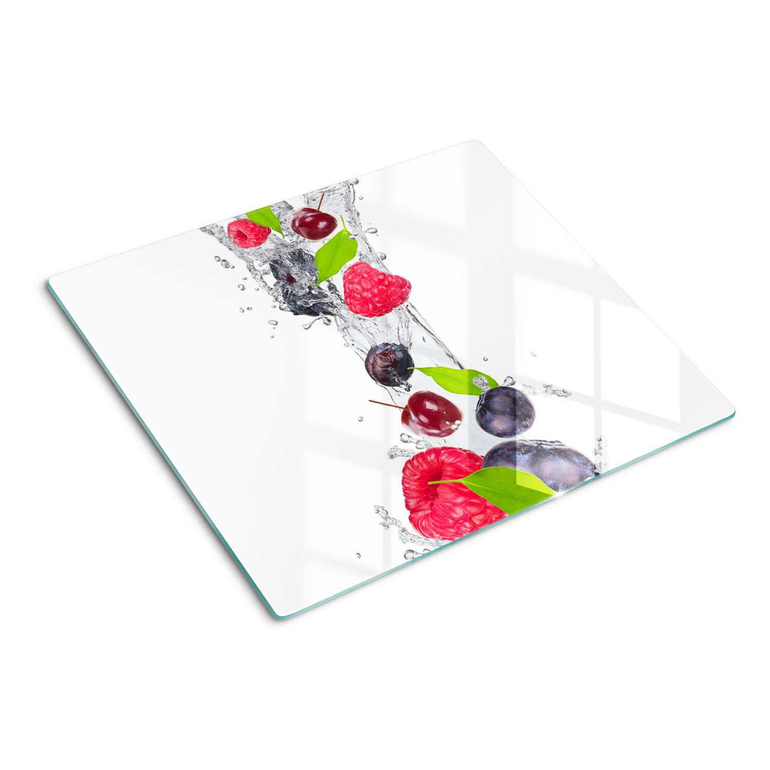 GLASPLATTE 60x52 cm Obst und Wasser - Multicolor, Glas (60/0.4/52cm) - TULUP