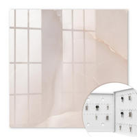 SCHLÜSSELBOX Weiß 30x30 cm – Türöffnung nach rechts - Elegante Textur - Beige, Metall (30/30/5cm) - TULUP